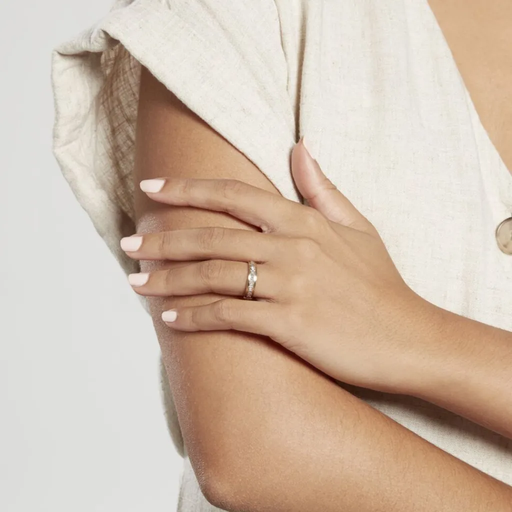 Histoire d'Or Alliance Fantaisie Diamantee Ruban Plat Or Bicolore Online