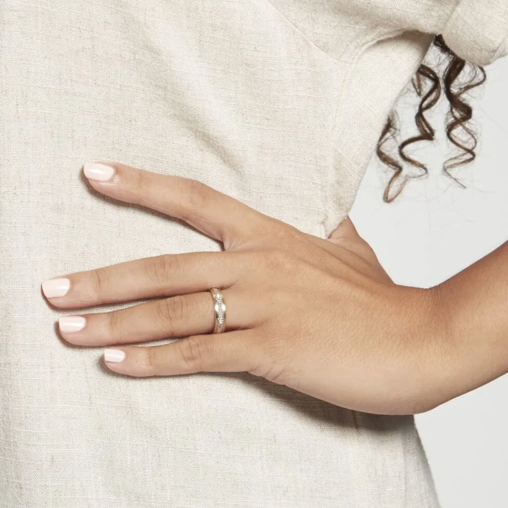 Histoire d'Or Alliance Fantaisie Diamantee Ruban Plat Or Bicolore Online