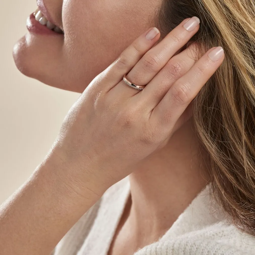 Histoire d'Or Alliance Fantaisie Diamantee Ruban Plat or bicolore Discount