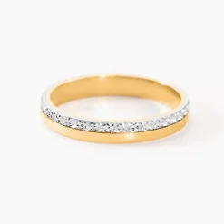 Histoire d'Or Alliance Fantaisie Diamantee Ruban Plat Or Bicolore Sale