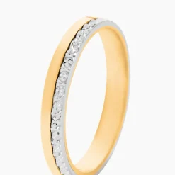 Histoire d'Or Alliance Fantaisie Diamantee Ruban Plat Or Bicolore Sale