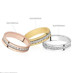 Histoire d'Or Alliance Fantaisie Diamantee Ruban Plat or blanc Best