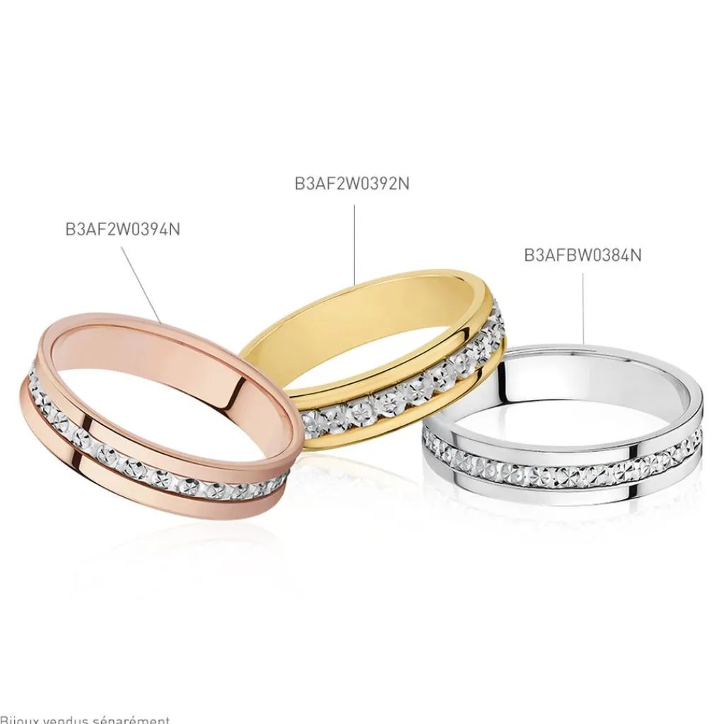 Histoire d'Or Alliance Fantaisie Diamantee Ruban Plat or blanc Best