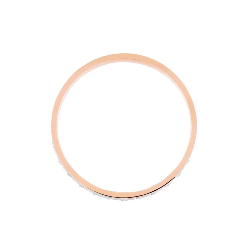 Histoire d'Or Alliance Fantaisie Diamantee Ruban Plat Or Bicolore New