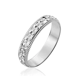 Histoire d'Or Alliance Fantaisie Diamantee Ruban Plat or blanc Outlet