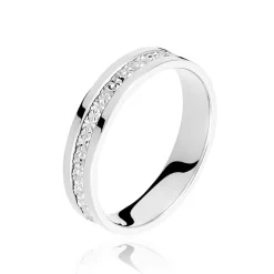 Histoire d'Or Alliance Fantaisie Diamantee Ruban Plat or blanc Online