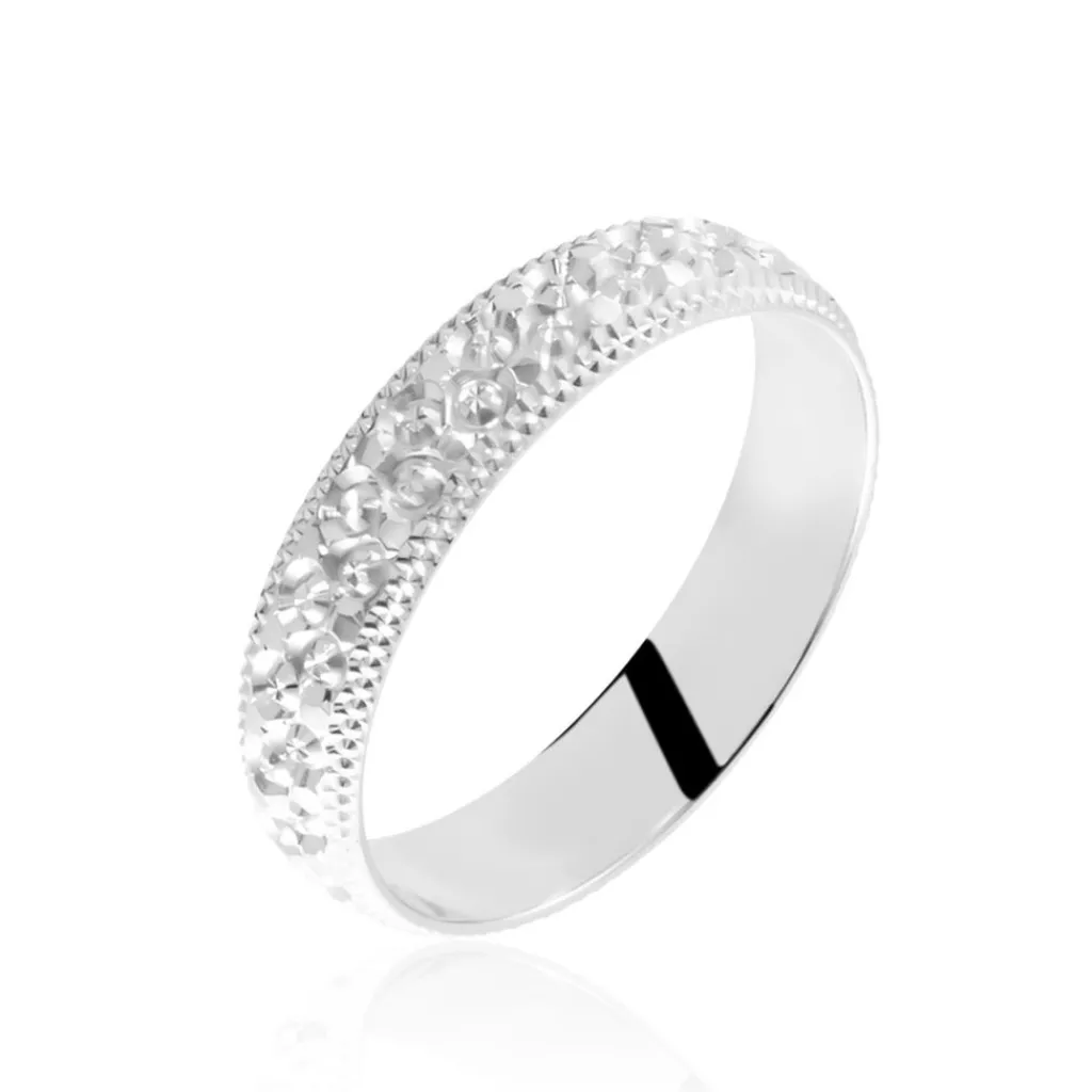 Histoire d'Or Alliance Fantaisie Ruban Bombé or blanc Hot