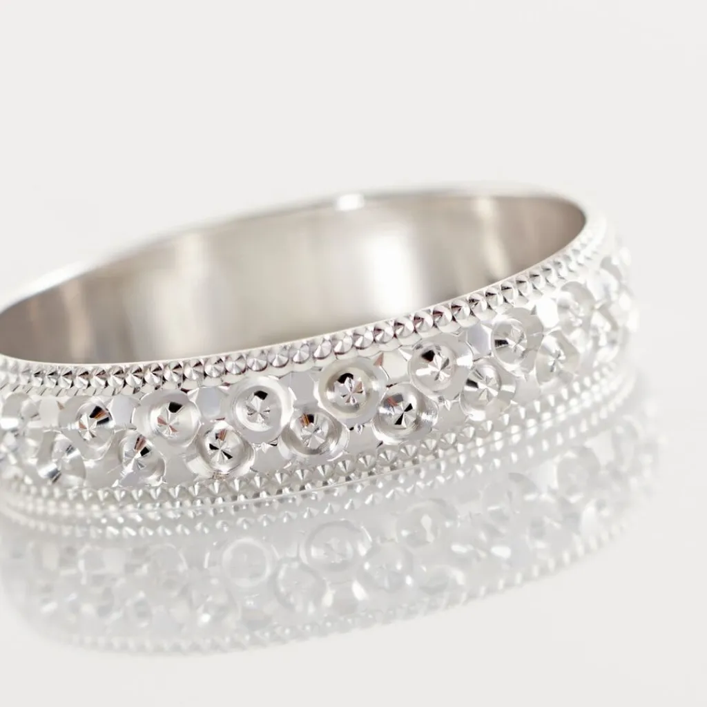 Histoire d'Or Alliance Fantaisie Ruban Bombé or blanc Hot