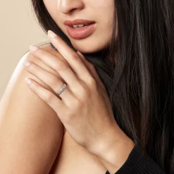 Histoire d'Or Alliance Fantaisie Ruban Bombé or blanc Hot