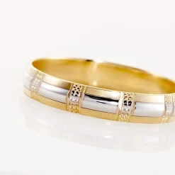 Histoire d'Or Alliance Fantaisie Ruban Plat Or Bicolore Sale