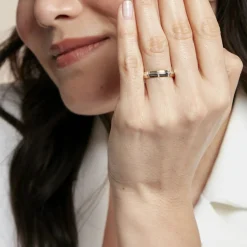 Histoire d'Or Alliance Fantaisie Ruban Plat Or Bicolore Sale