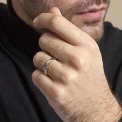 Histoire d'Or Alliance Fantaisie Ruban Plat Or Bicolore Sale