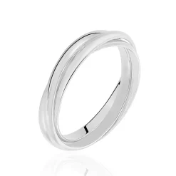 Histoire d'Or Alliance Filipine Demi Jonc Classique Argent Blanc