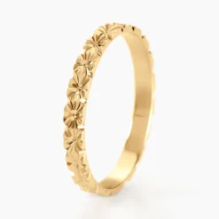 Histoire d'Or Alliance Fleur Diamantee Ruban Plat or jaune