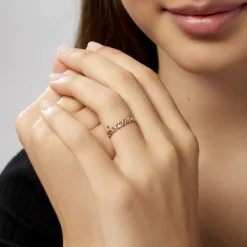 Histoire d'Or Alliance Fleur Diamantee Ruban Plat or jaune