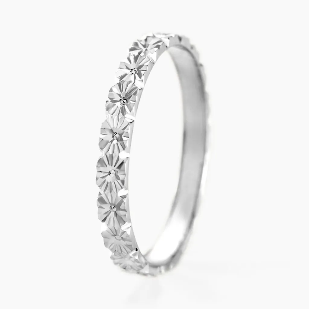 Histoire d'Or Alliance Fleur Diamantee Ruban Plat or blanc Online