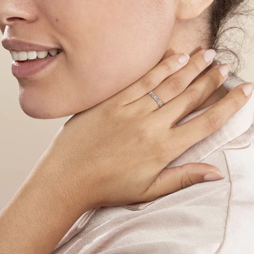 Histoire d'Or Alliance Fleur Diamantee Ruban Plat or blanc Online