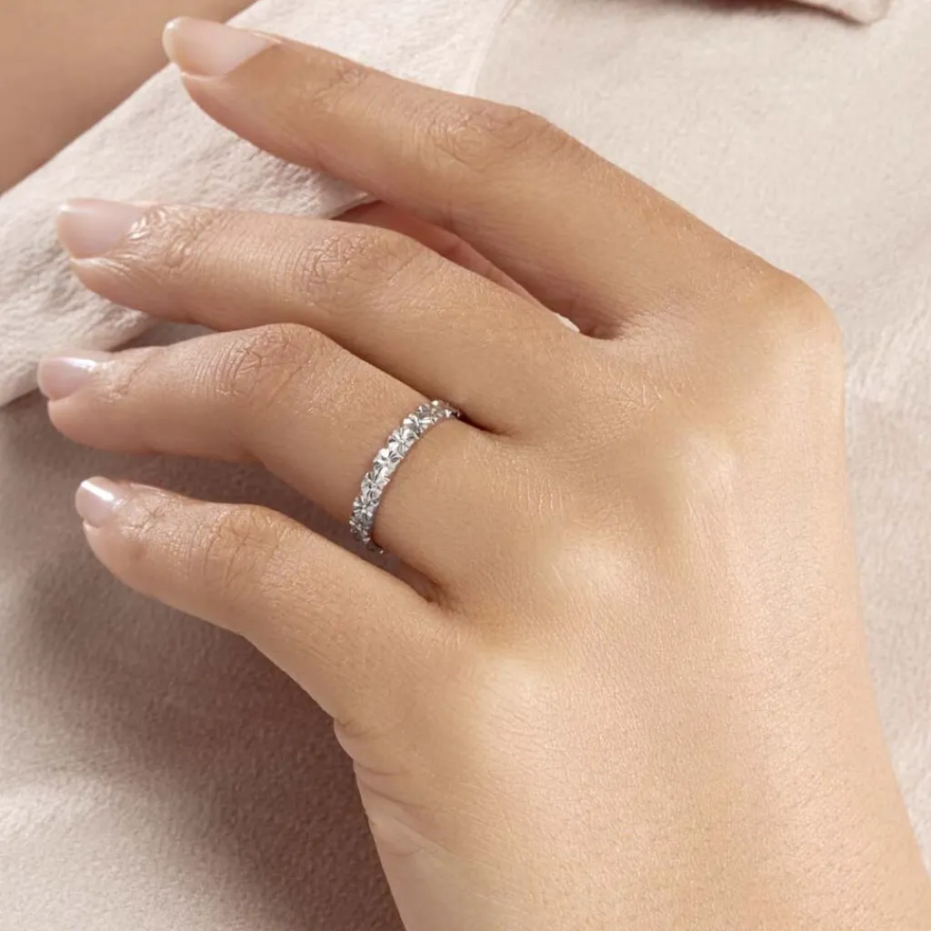 Histoire d'Or Alliance Fleur Diamantee Ruban Plat or blanc Online