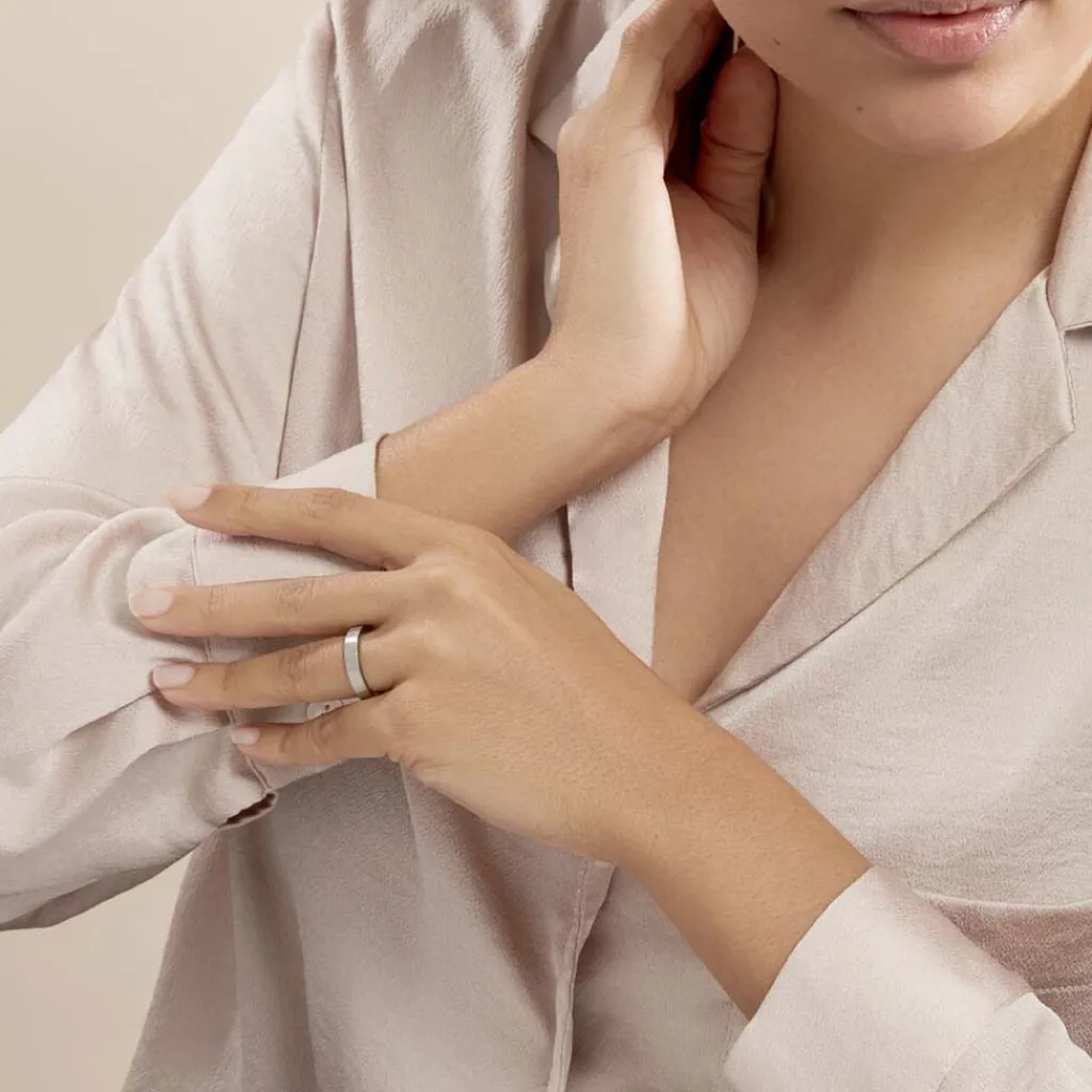 Histoire d'Or Alliance Georgius Ruban Plat Palladium Blanc