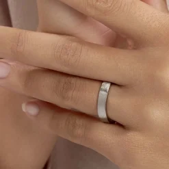 Histoire d'Or Alliance Georgius Ruban Plat Palladium Blanc