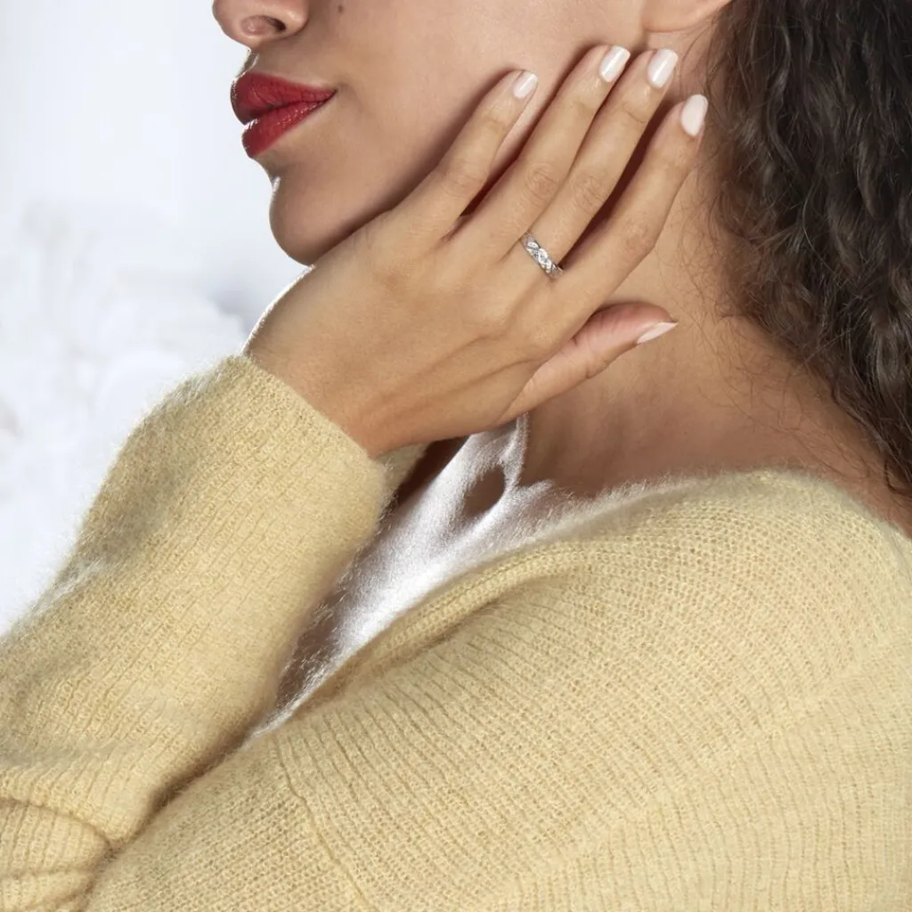 Histoire d'Or Alliance Ginny Ruban Plat Or Blanc Sale