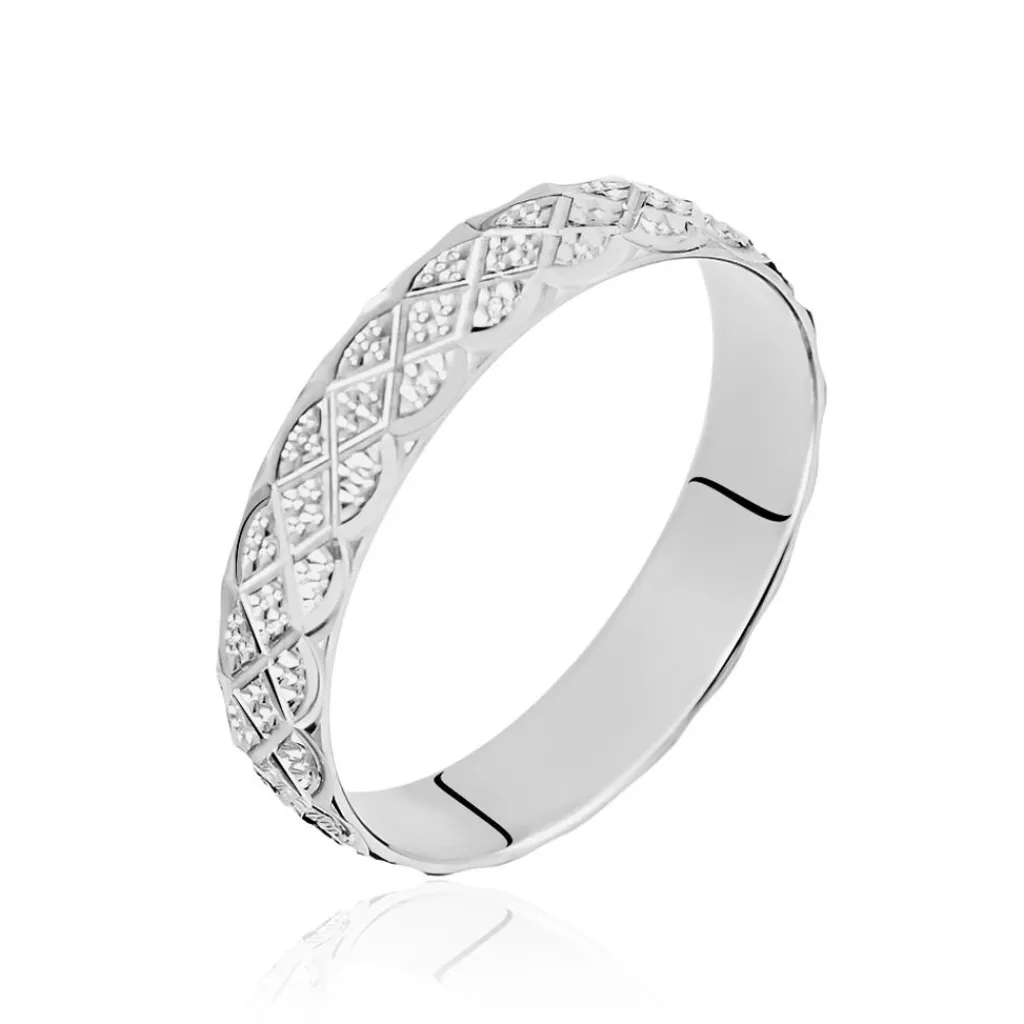 Histoire d'Or Alliance Ginny Ruban Plat Or Blanc Clearance