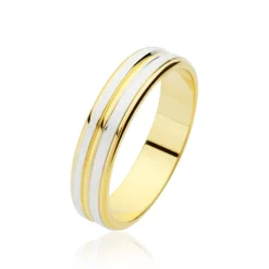 Histoire d'Or Alliance Givree Ruban Plat Or Bicolore Clearance