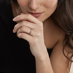 Histoire d'Or Alliance Grain De Folie Diamantee Ruban Plat Or Bicolore New