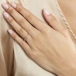 Histoire d'Or Alliance Grain De Folie Diamantee Ruban Plat Or Bicolore New