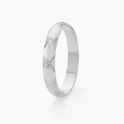 Histoire d'Or Alliance Harmonie Demi Jonc Classique Or Blanc Discount