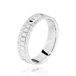 Histoire d'Or Alliance Herma Ruban Plat Or Blanc Online