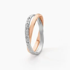 Histoire d'Or Alliance Hermana Ruban Plat Or Bicolore Clearance