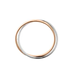 Histoire d'Or Alliance Hermana Ruban Plat Or Bicolore Discount