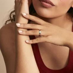 Histoire d'Or Alliance Inayah Ruban Plat Argent Blanc Clearance