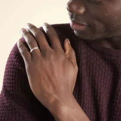 Histoire d'Or Alliance Inayah Ruban Plat Argent Blanc Clearance