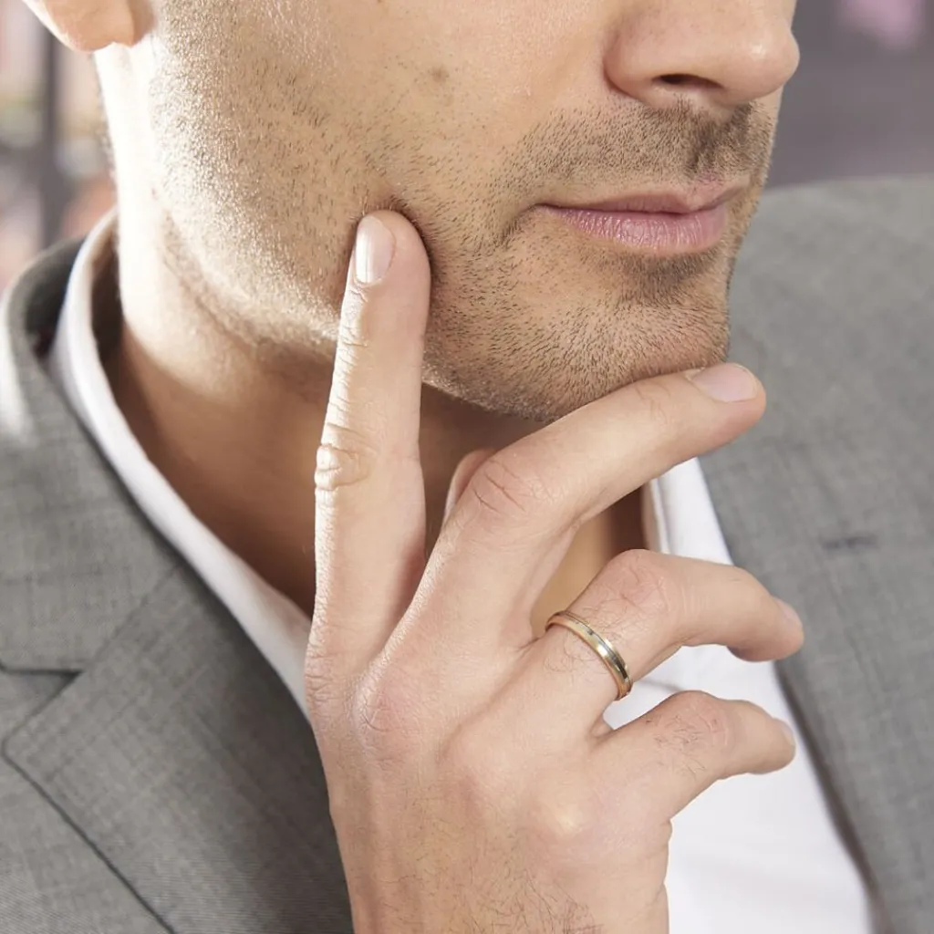 Histoire d'Or Alliance Jodelle Ruban Plat Or Bicolore New