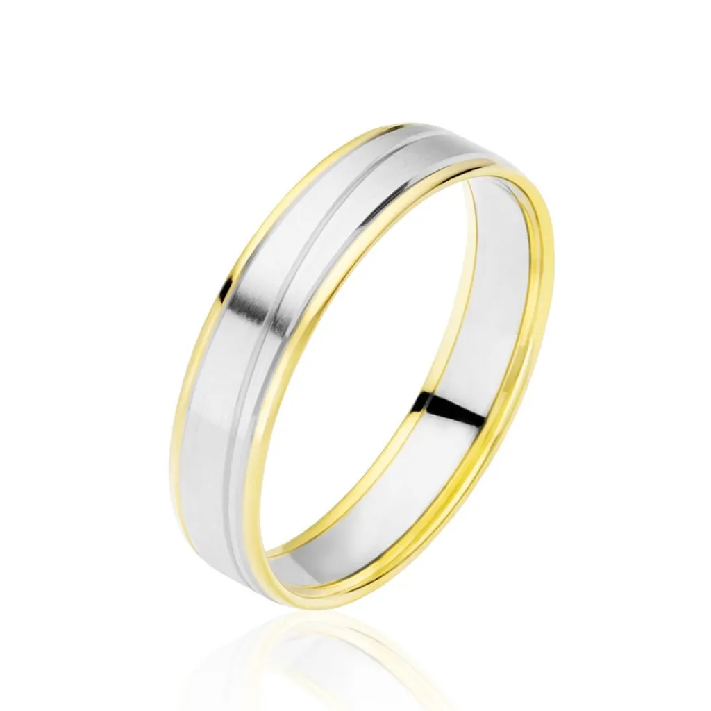 Histoire d'Or Alliance Juditha Ruban Plat Or Bicolore Best