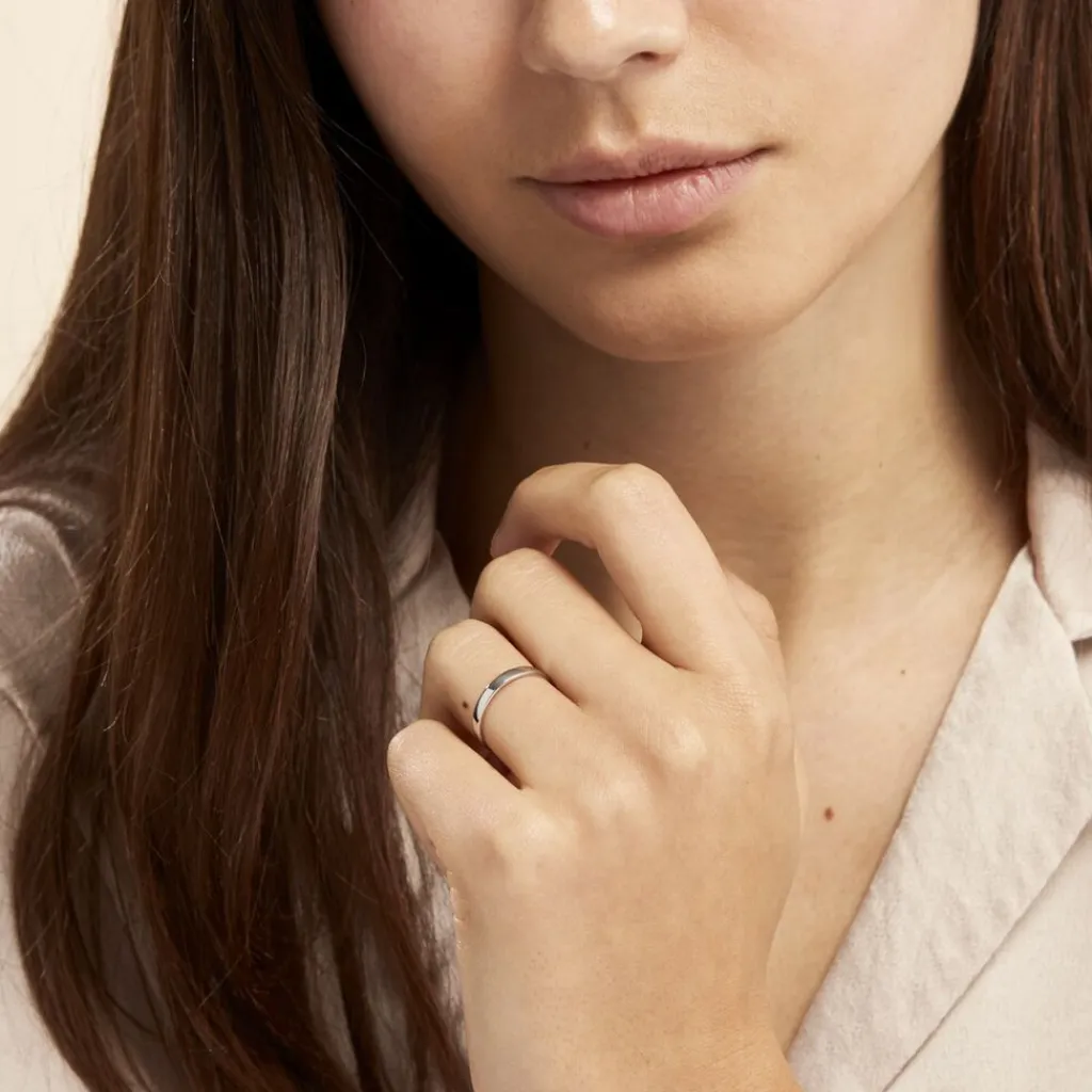 Histoire d'Or Alliance Julie Ruban Classique Or Blanc Discount