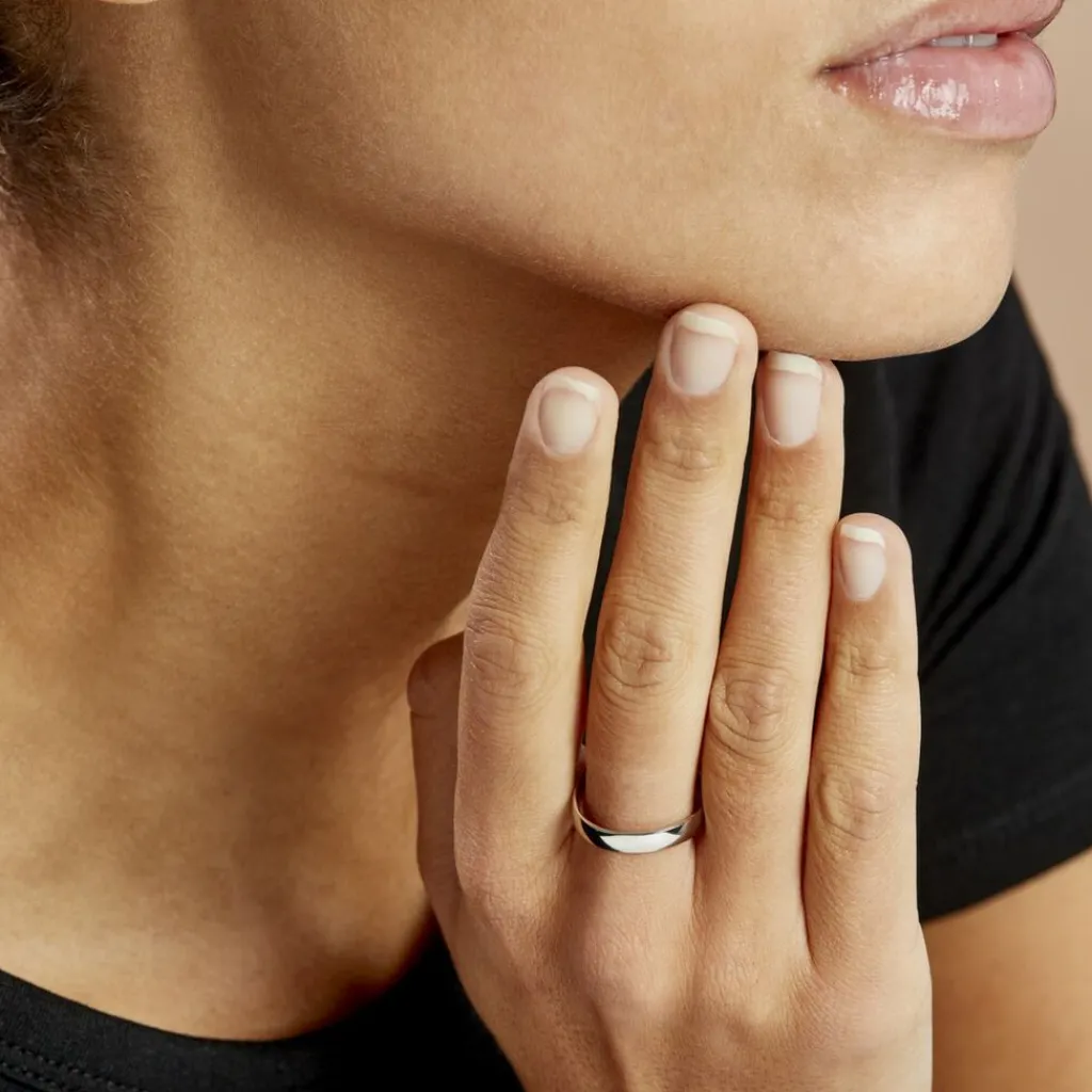 Histoire d'Or Alliance Julie Ruban Classique Platine Blanc Hot