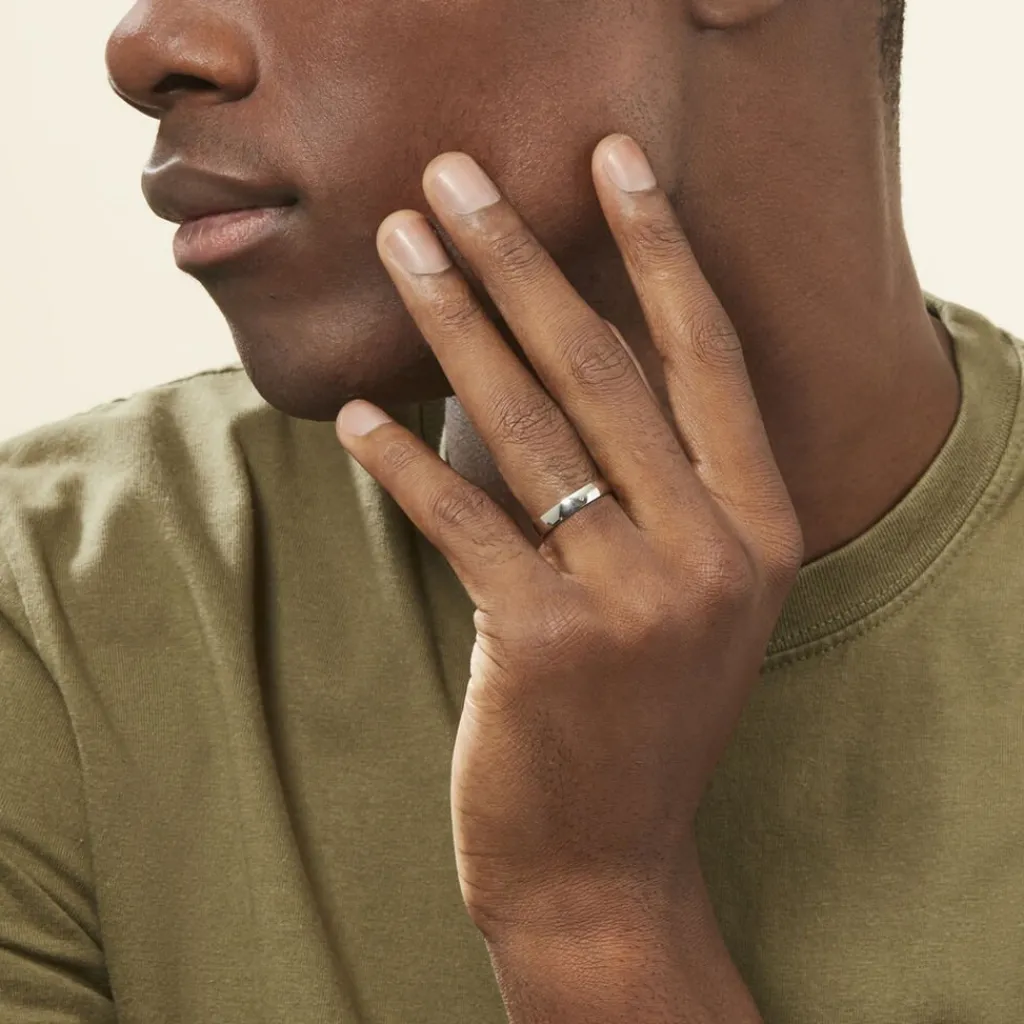 Histoire d'Or Alliance Julie Ruban Classique Platine Blanc Hot