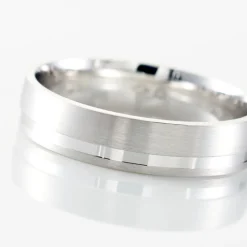 Histoire d'Or Alliance Julio Ruban Poli Brosse Or Blanc Best