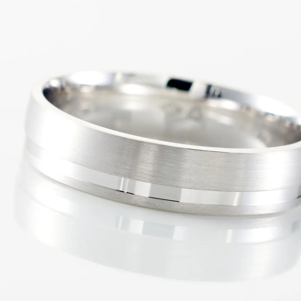 Histoire d'Or Alliance Julio Ruban Poli Brosse Or Blanc Best