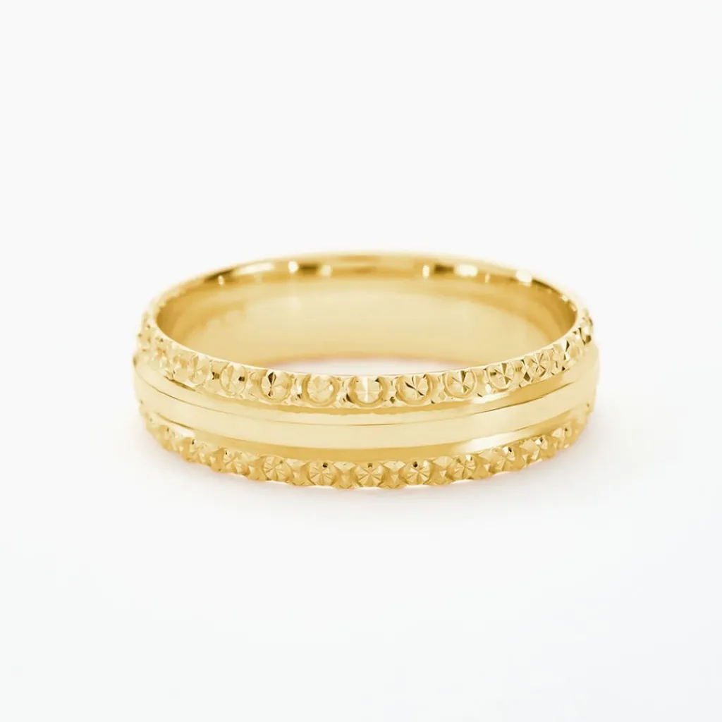 Histoire d'Or Alliance June 2 Rangs Diamantee Ruban Plat or jaune Discount