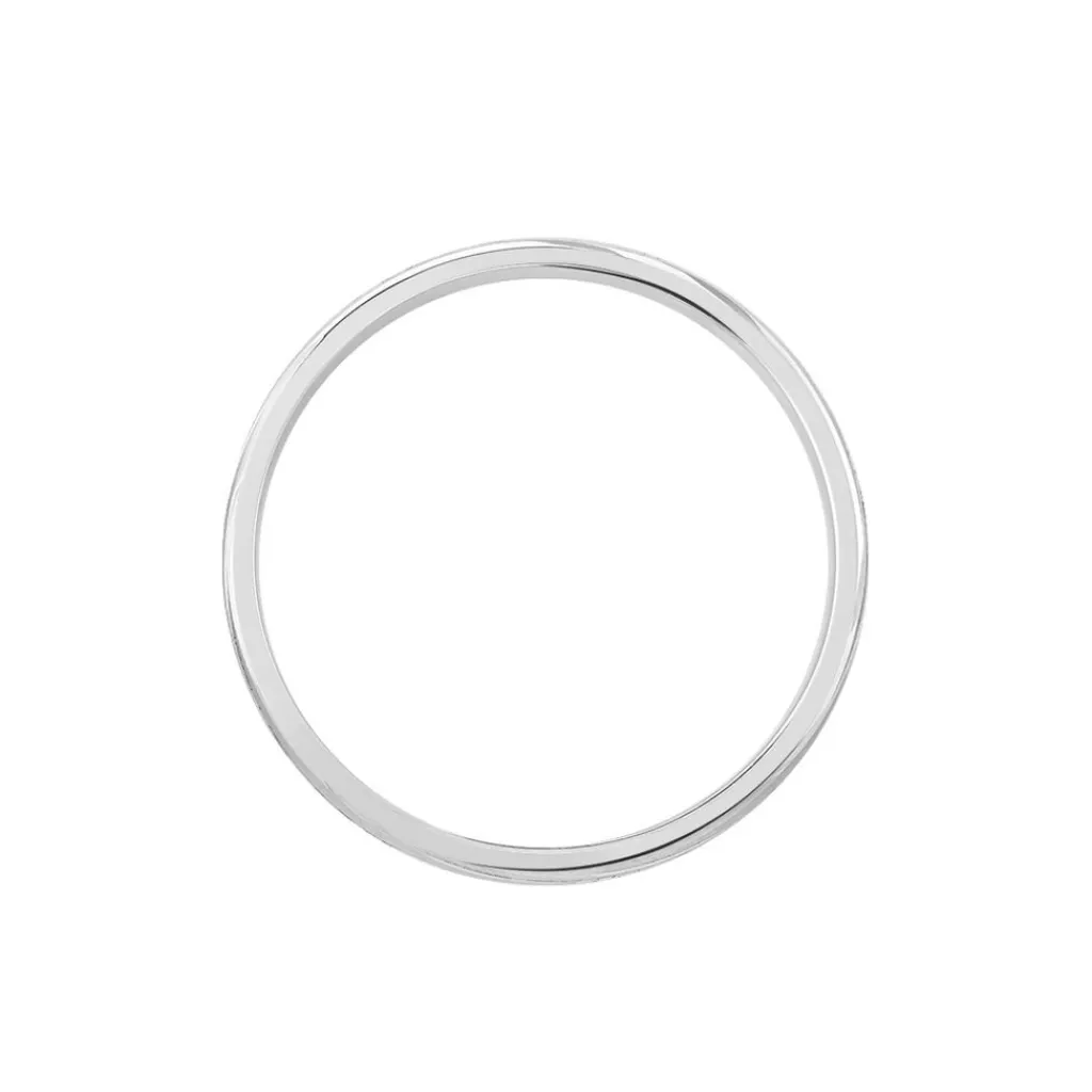 Histoire d'Or Alliance Ketly Ruban Plat Argent Blanc New