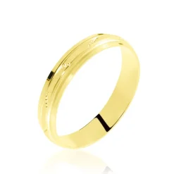 Histoire d'Or Alliance Laurette Ruban Plat Or Jaune Hot