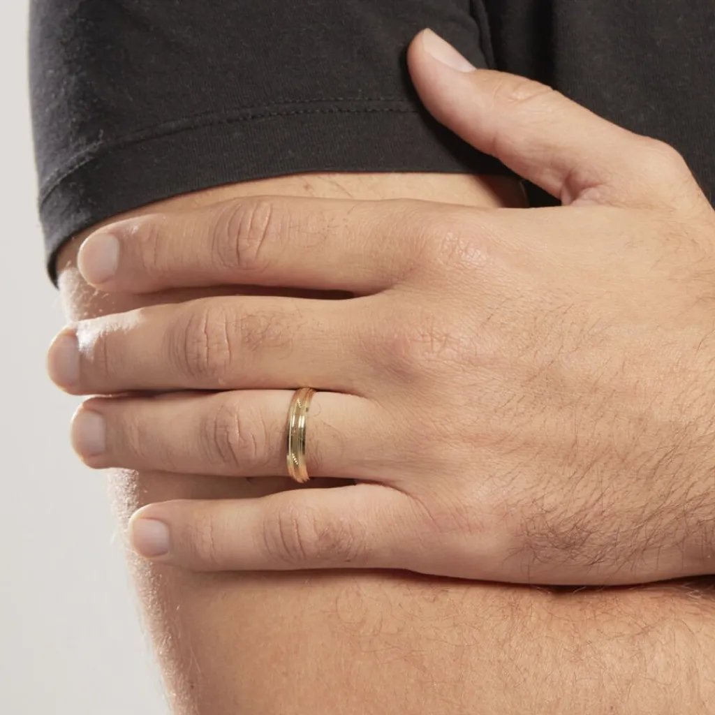 Histoire d'Or Alliance Laurette Ruban Plat Or Jaune Hot