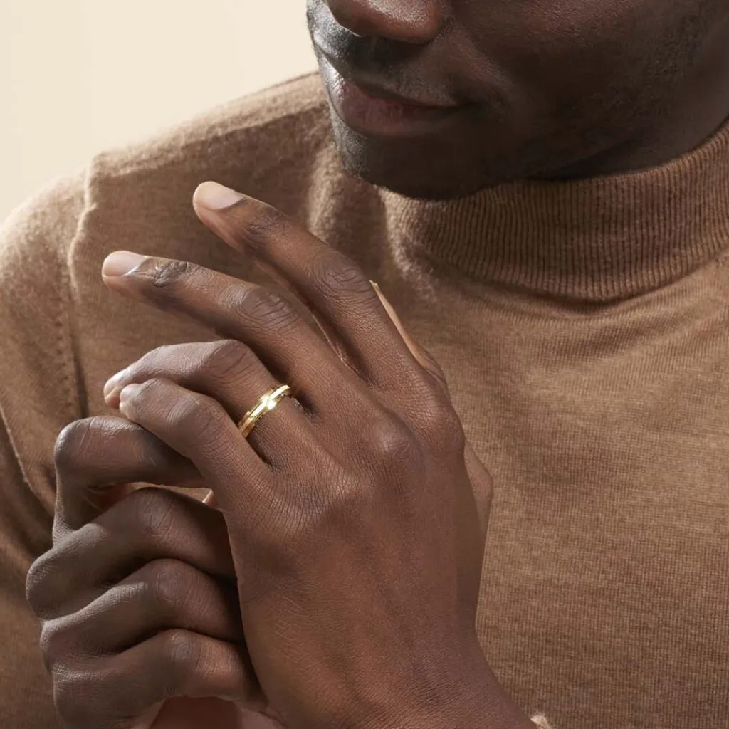 Histoire d'Or Alliance Laurette Ruban Plat Or Jaune Hot