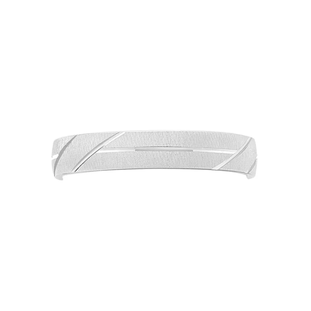 Histoire d'Or Alliance Lauria Ruban Plat Argent Blanc Clearance