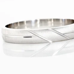 Histoire d'Or Alliance Lauria Ruban Plat Argent Blanc Clearance