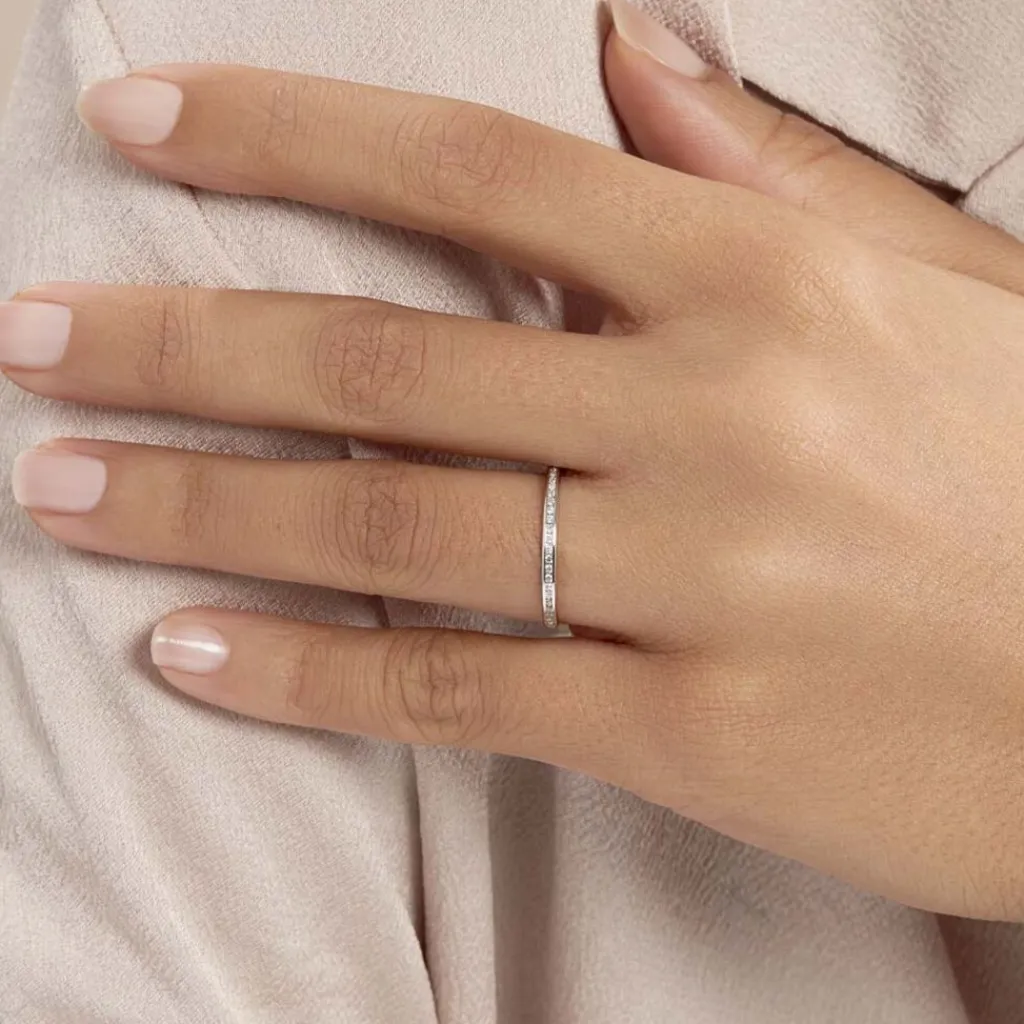 Histoire d'Or Alliance Laurie Demi-tour Or Blanc Diamant New